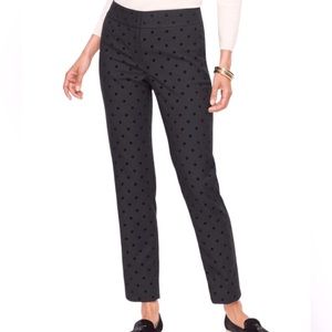 TALBOTS Black Hamshire Swiss Dot Ankle Pants Size 10